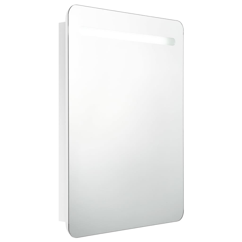Bathroom Cabinet Shining White MDF with Melamine Finish, Glass