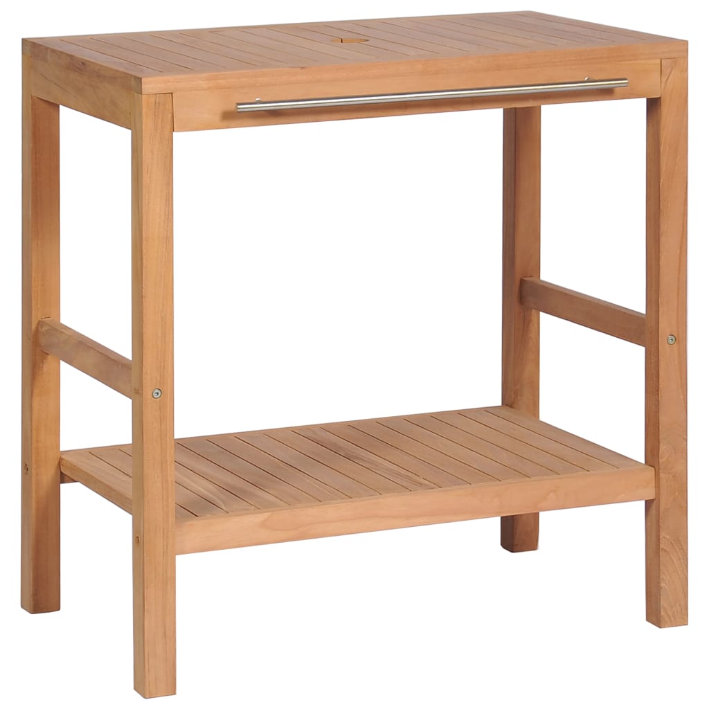 Bathroom Cabinet Warm wood color Solid teak wood, steel Medium