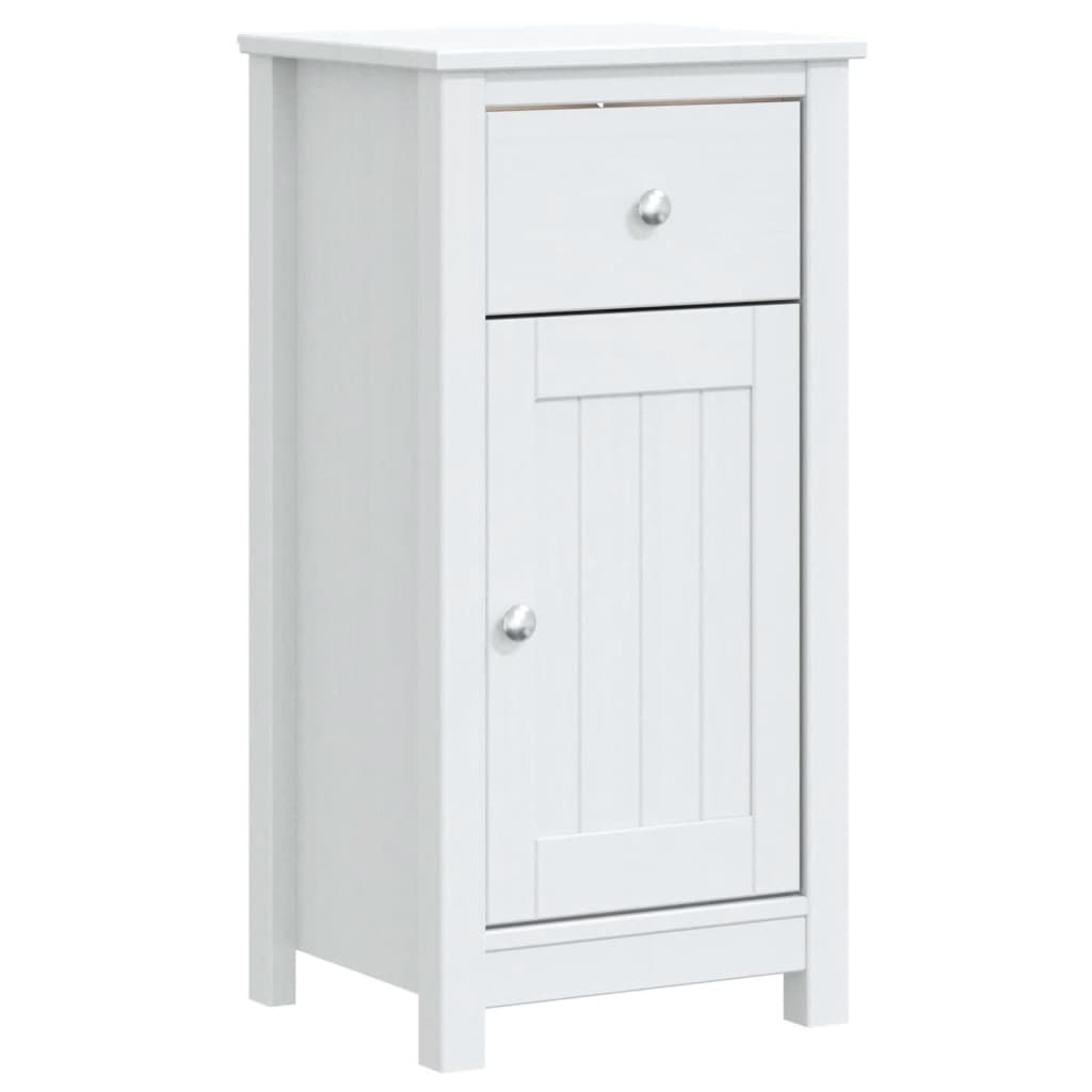 Bathroom Cabinet White Solid pine wood, engineered wood, metal