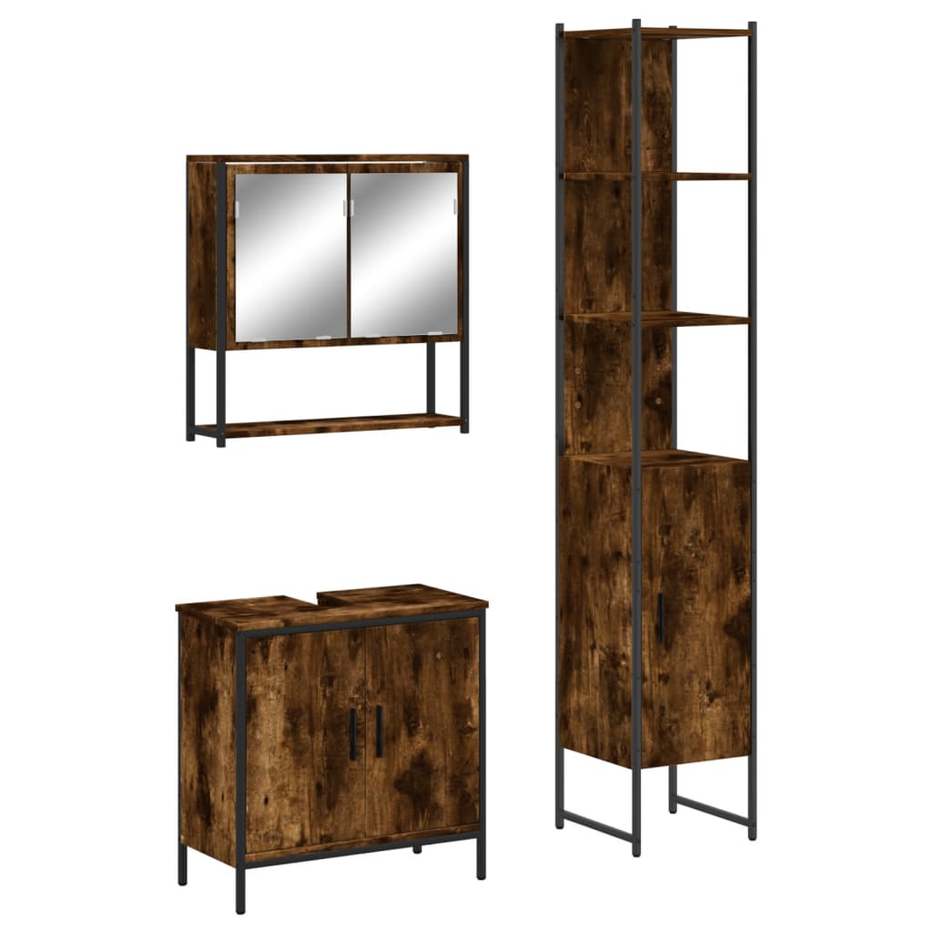 Bathroom Furniture Set Smoked Oak