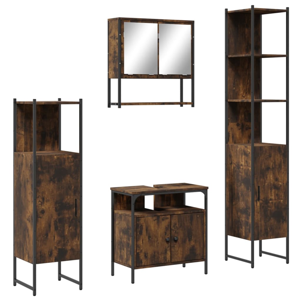 Bathroom Furniture Set Smoked Oak