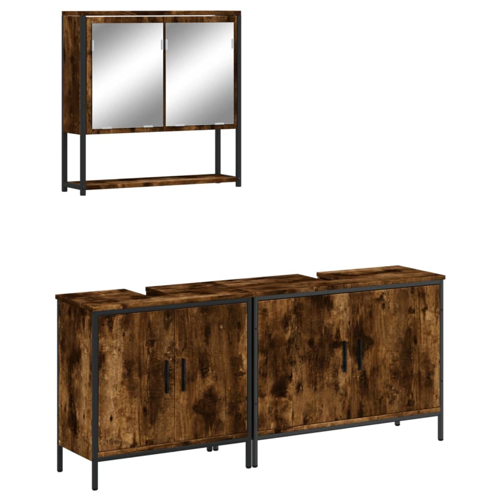 Bathroom Furniture Set Smoked Oak