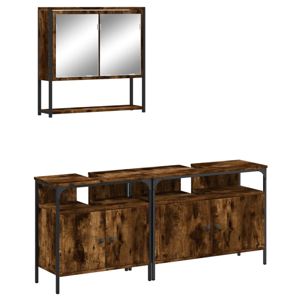 Bathroom Furniture Set Smoked Oak