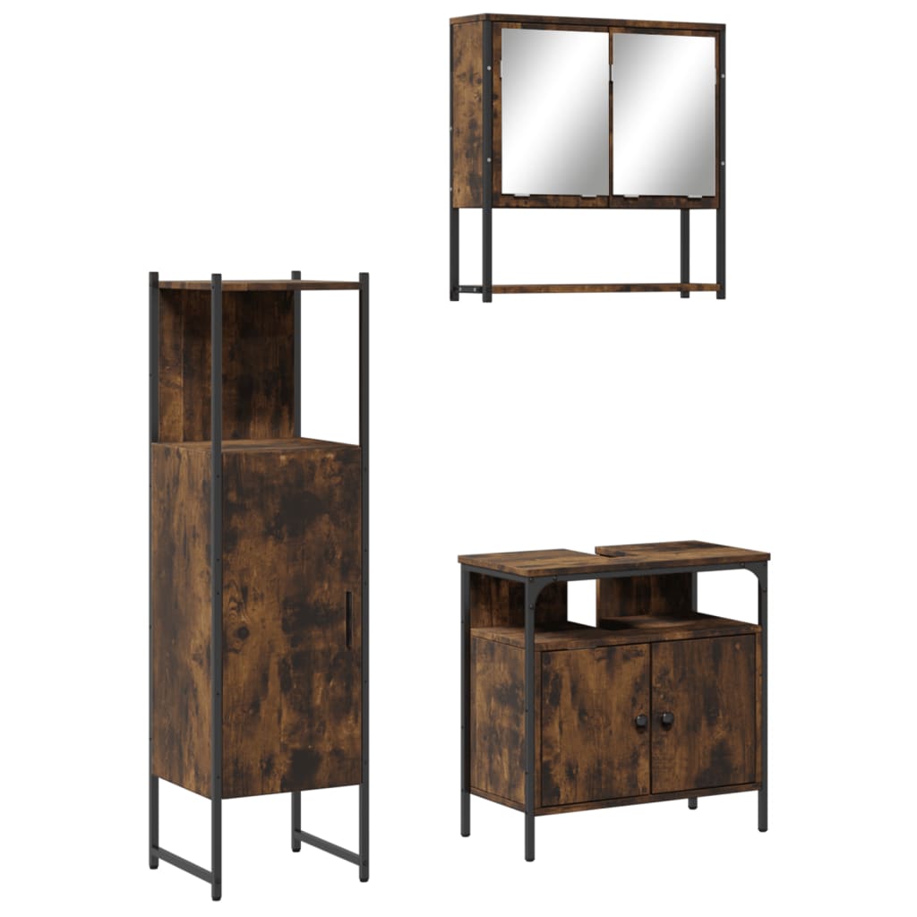 Bathroom Furniture Set Smoked Oak