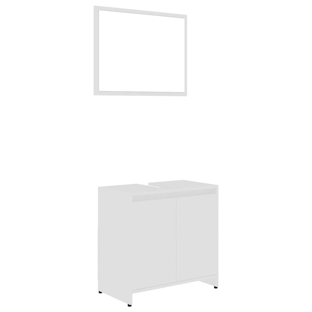 Bathroom Furniture Set White Engineered Wood Medium