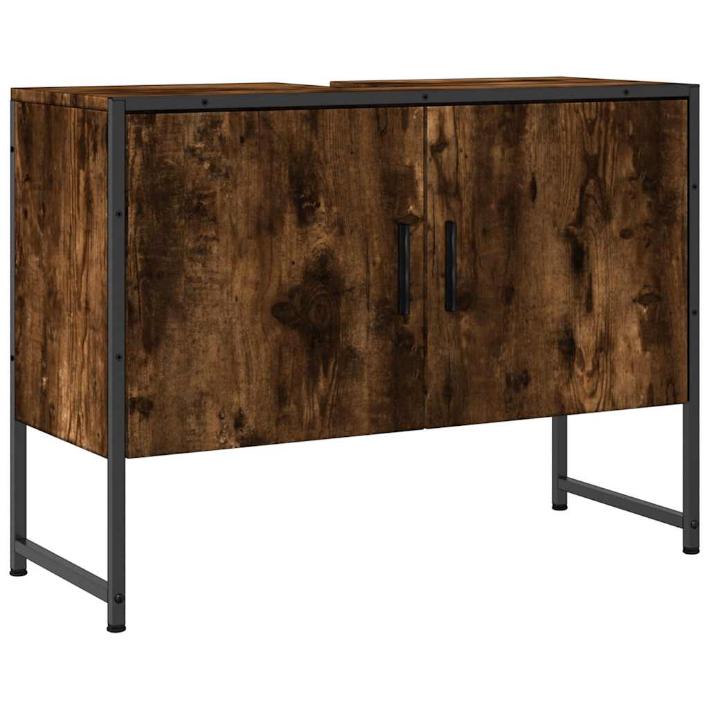 Bathroom Sink Cabinet Smoked oak Engineered wood Medium