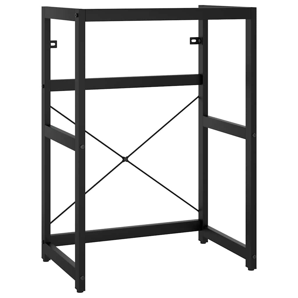 Bathroom Washbasin Frame Black Powder-coated iron 23.2x15.0x32.7 in