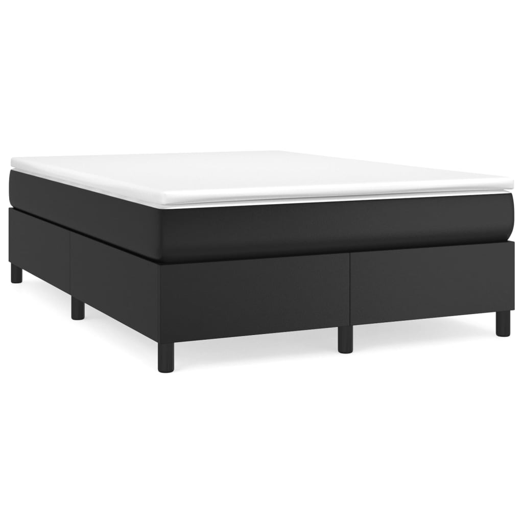 Bed Frame Black Faux leather, plywood, engineered wood Double