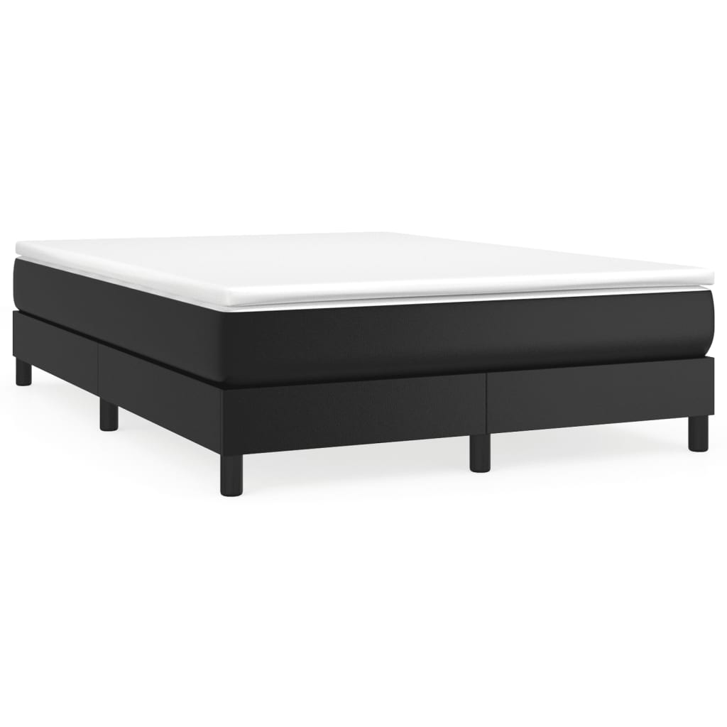 Bed Frame Black Faux leather, plywood, engineered wood Double