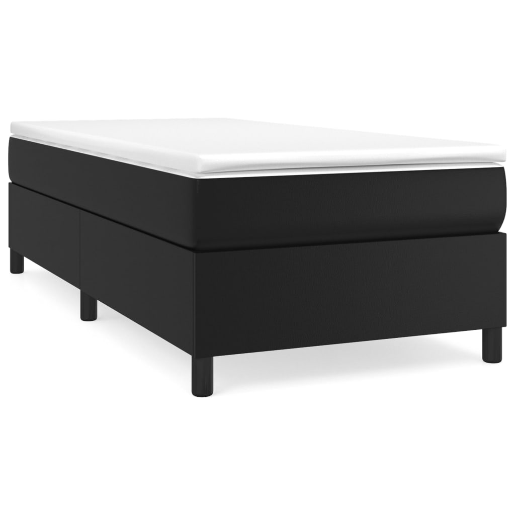 Bed Frame Black Faux leather, plywood, engineered wood Twin