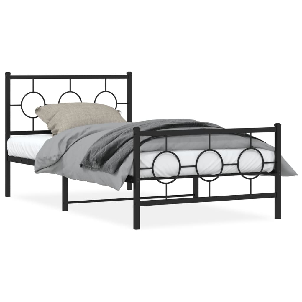 Bed Frame Black Metal Bed Frame Rectangular Industrial