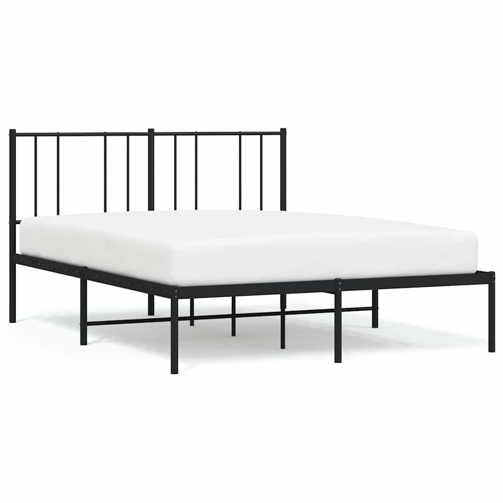 Bed Frame Black Powder-coated steel 59 x 79 in King Size