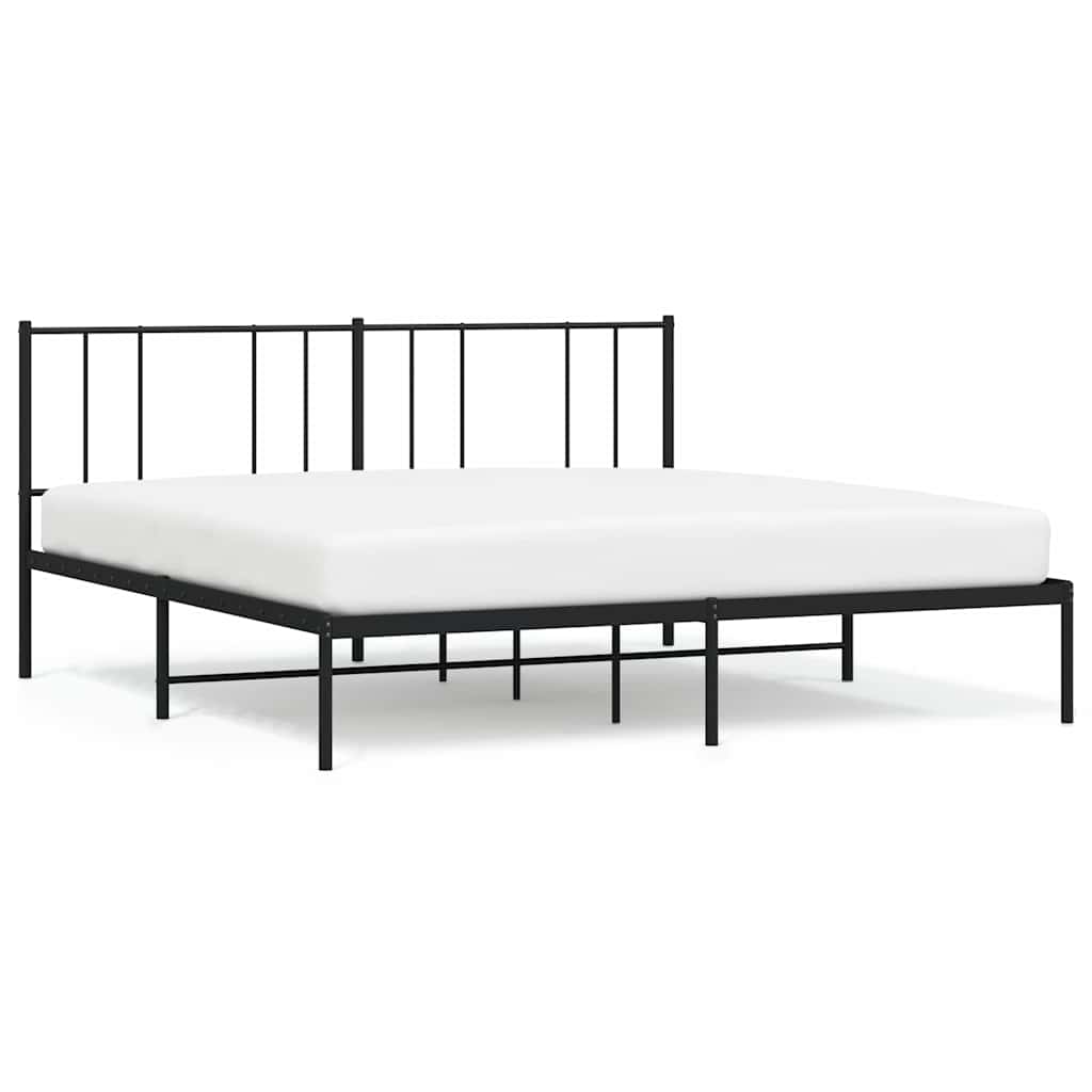 Bed Frame Black Powder-Coated Steel 72 x 84 in Bed Frame