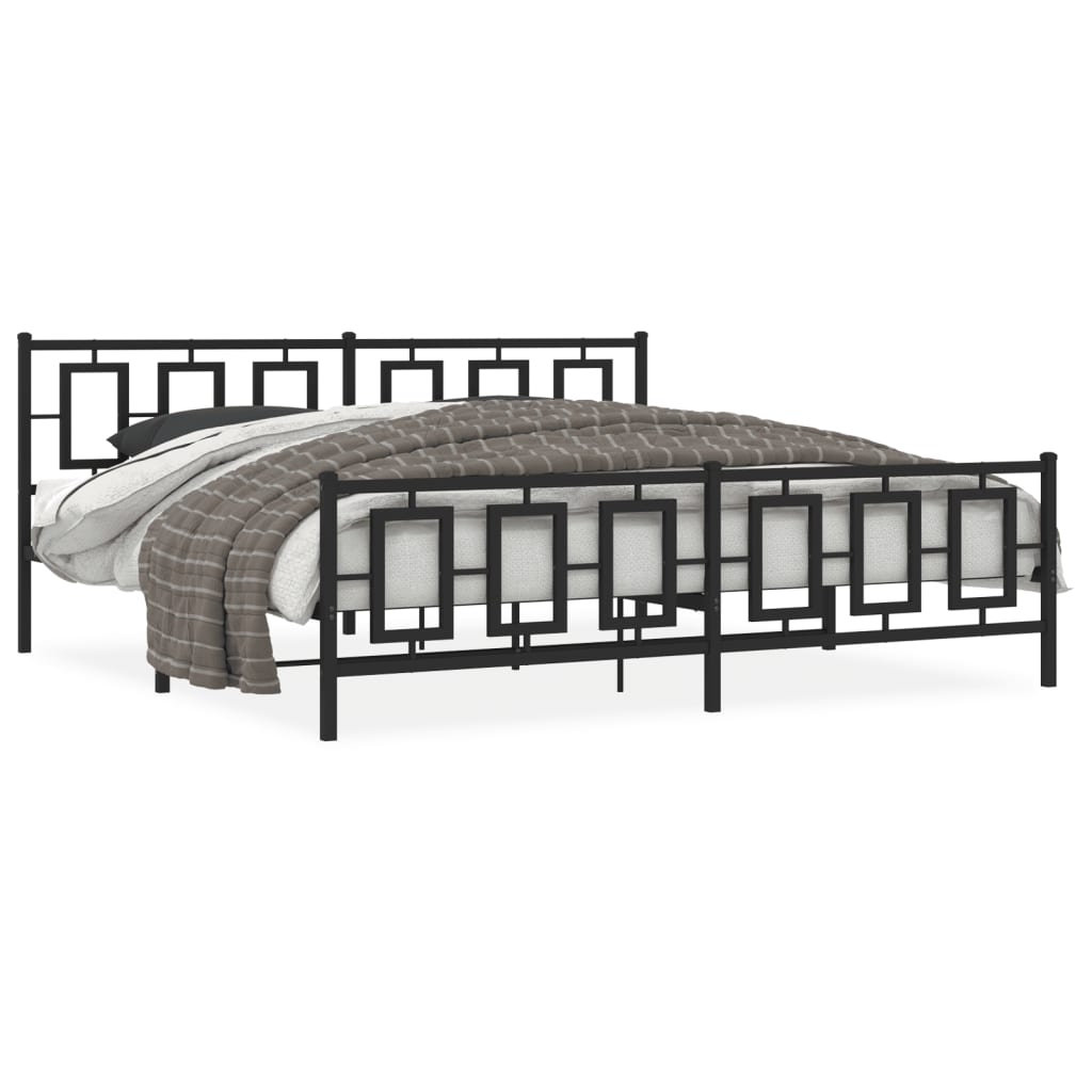 Bed Frame Black Powder-coated steel 76x80 in Bed Frame