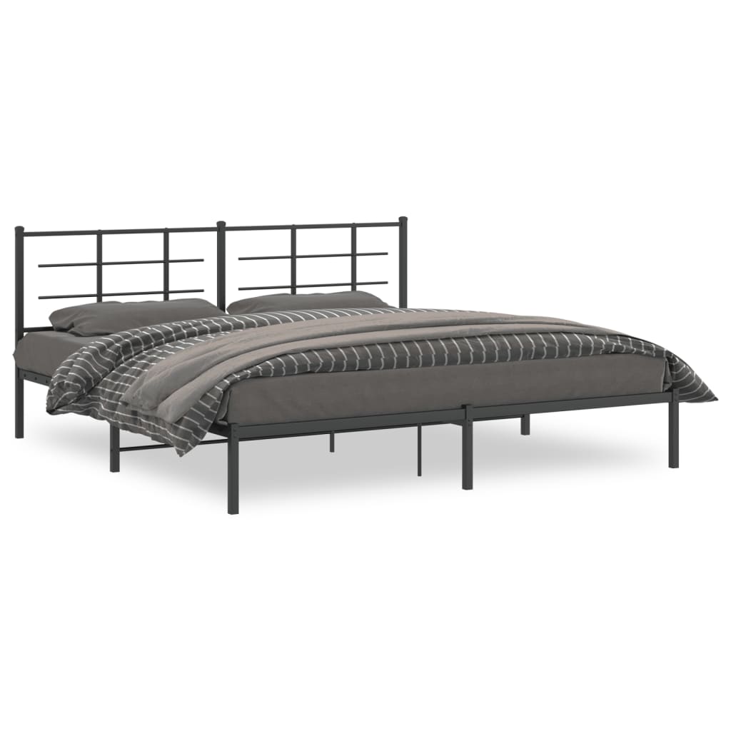 Bed Frame Black Powder-coated steel Double Bed Frame