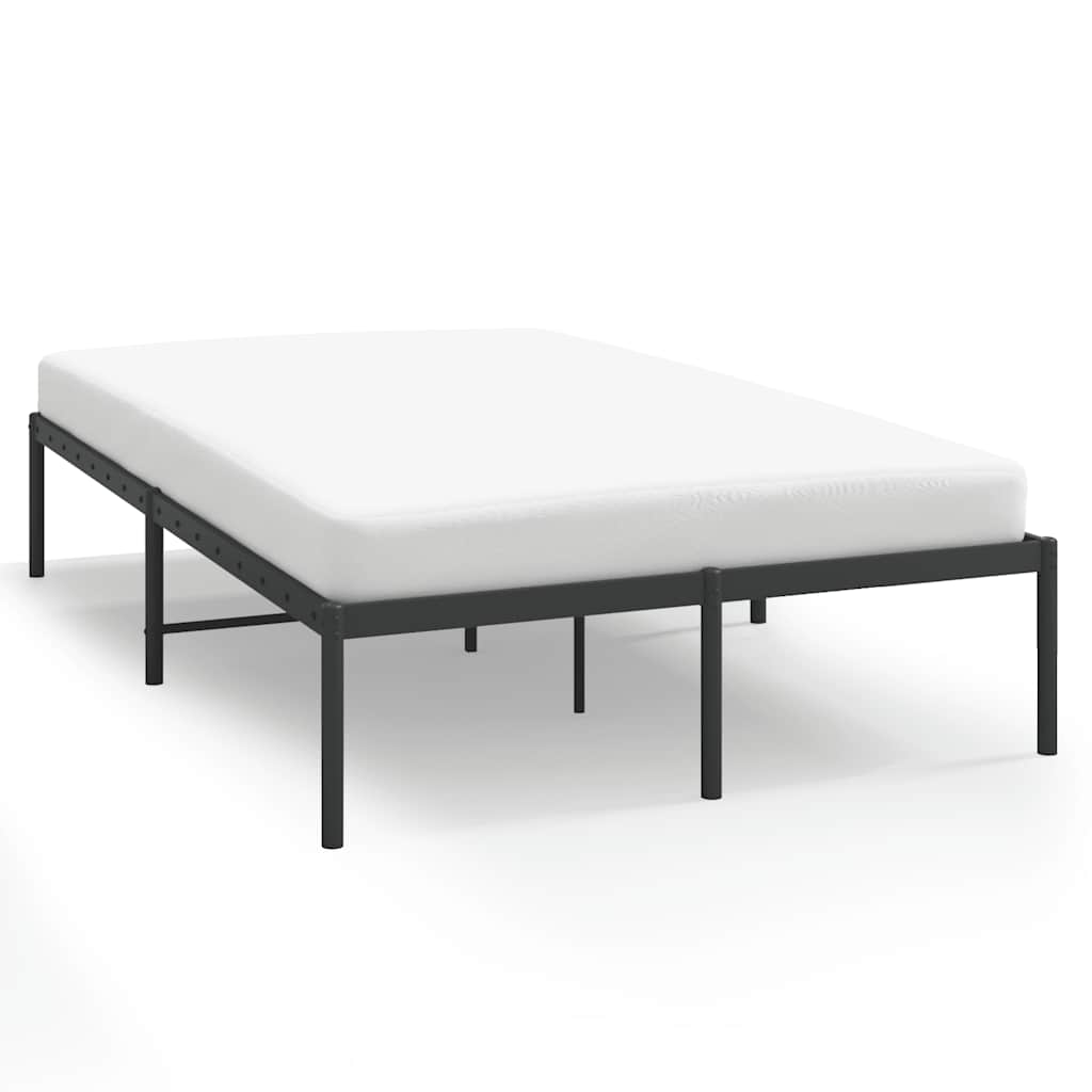 Bed Frame Black Powder-Coated Steel Full Bed Frame Rectangular