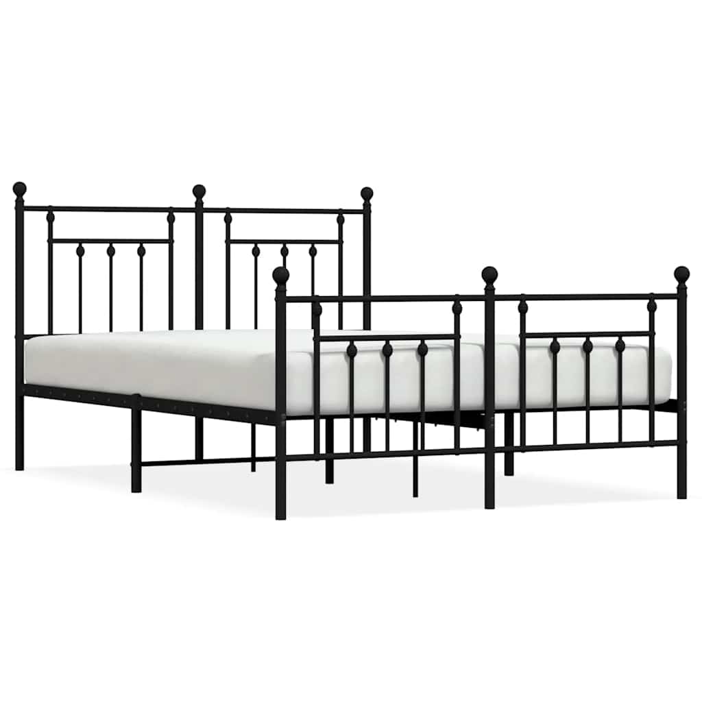 Bed Frame Black Powder-coated steel King Bed Frame Rectangular