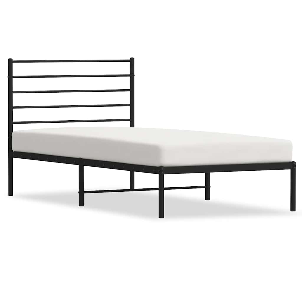 Bed Frame Black Powder-coated steel Twin Bed Frame Rectangular