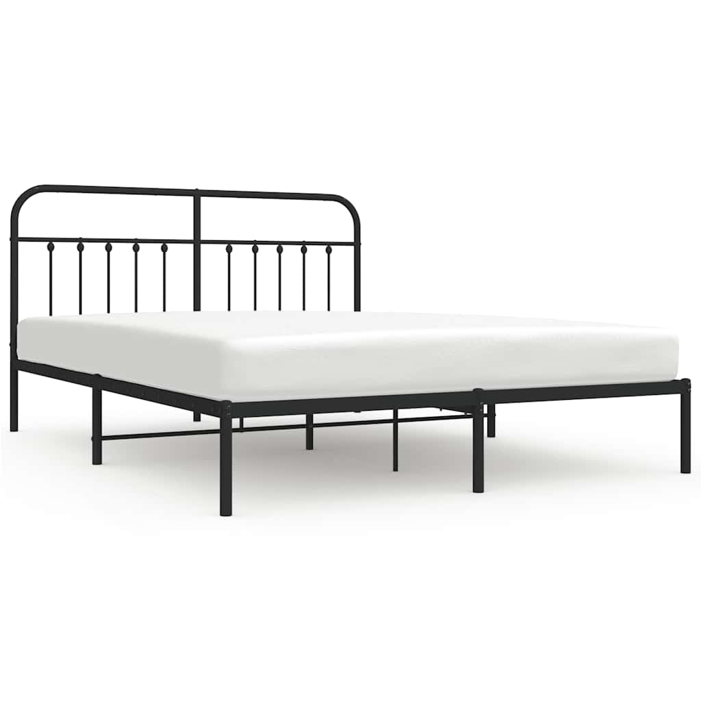 Bed Frame Black Steel Full Durable Bed Frame Rectangular