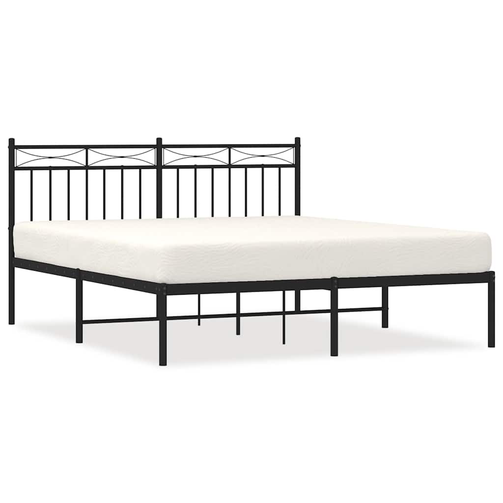 Bed Frame Black Steel King Size Bed Frame Rectangular