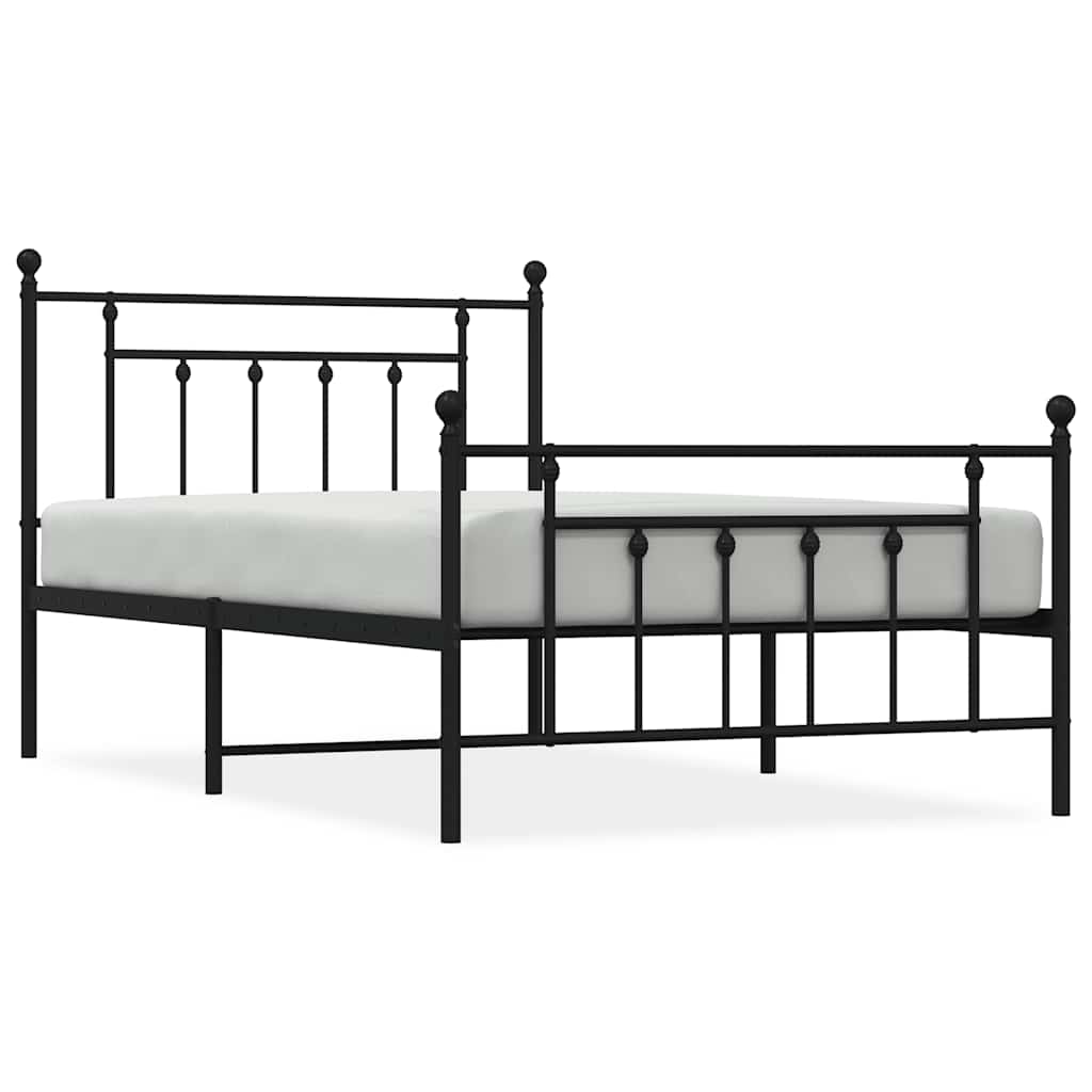 Bed Frame Black Steel Single Industrial Bed Frame Rectangular