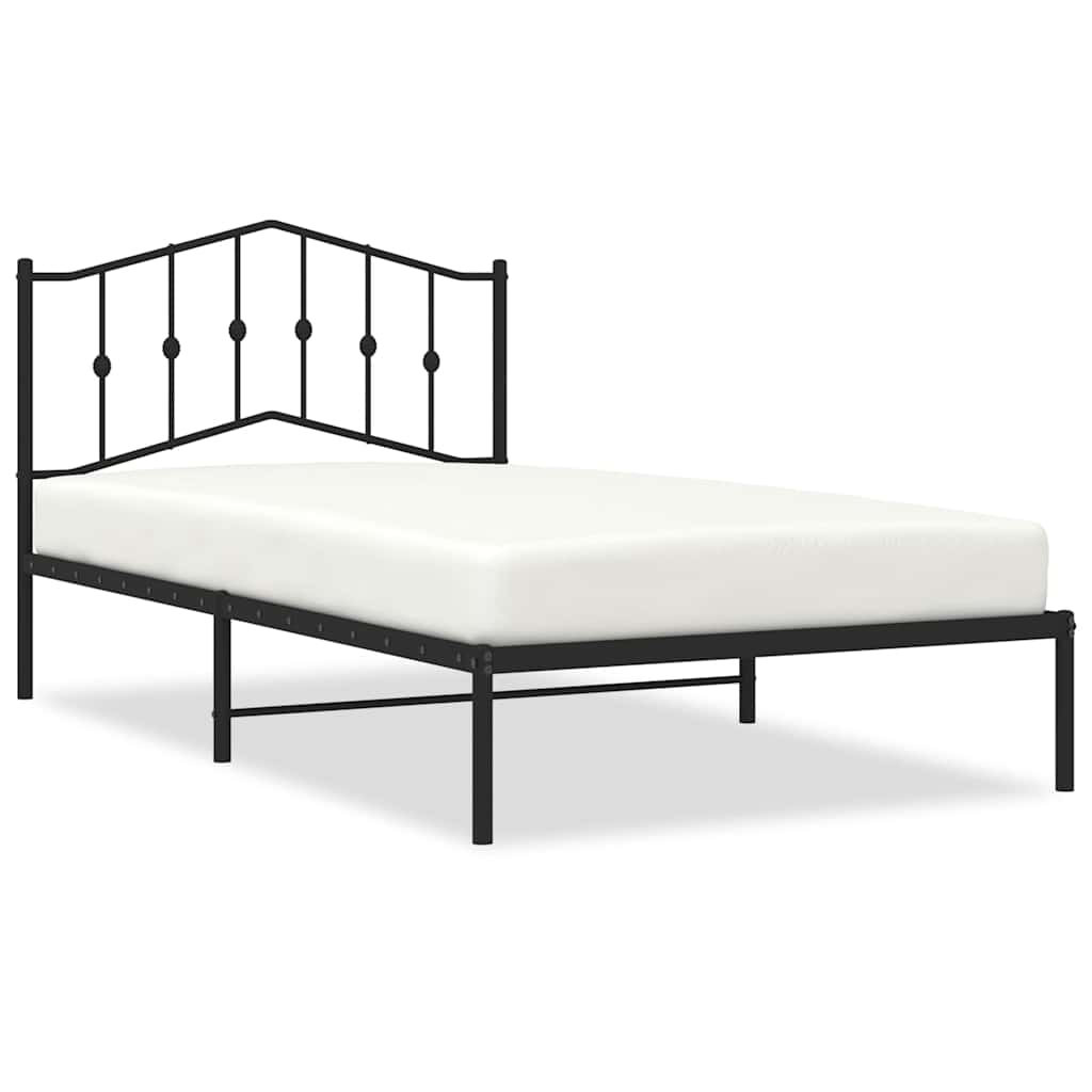 Bed Frame Black Steel Twin Bed Frame Rectangular Modern