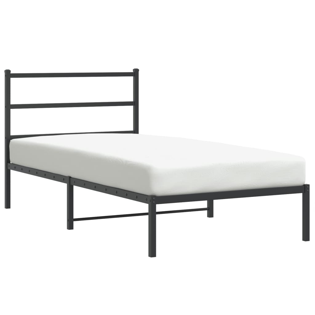 Bed Frame Black Steel Twin Bed Frame Rectangular Modern