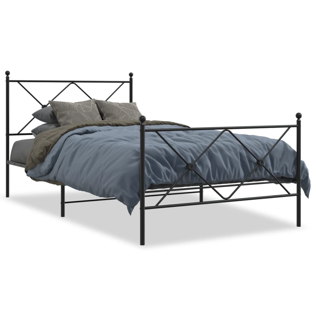 Bed Frame Black Steel Twin Bed Frame Rectangular