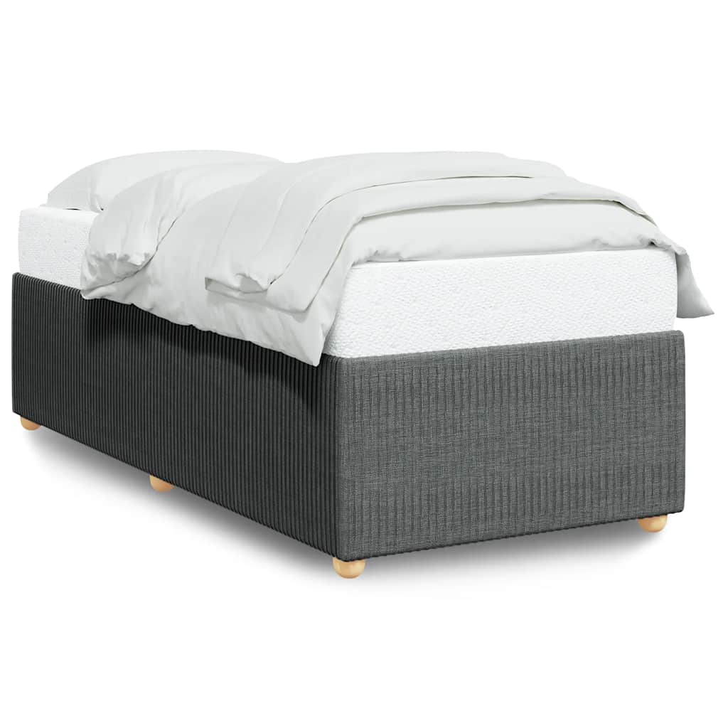 Bed Frame Dark gray 100% polyester, plywood, engineered wood