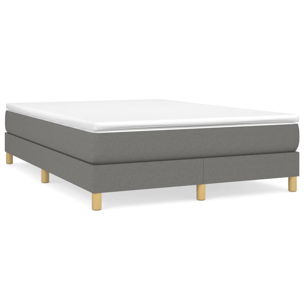 Bed Frame Dark Gray Fabric (100% polyester), plywood, engineered wood