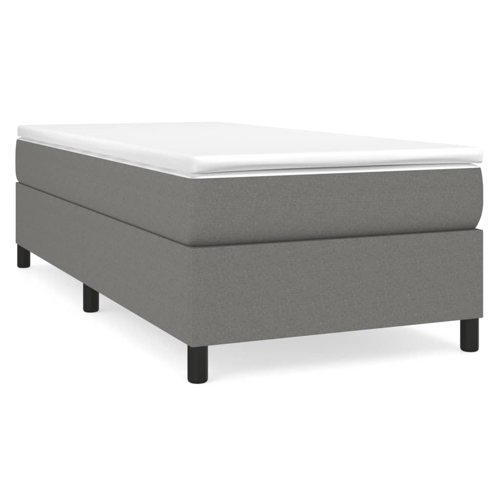 Bed Frame Dark Gray Polyester, Plywood, Engineered wood Twin