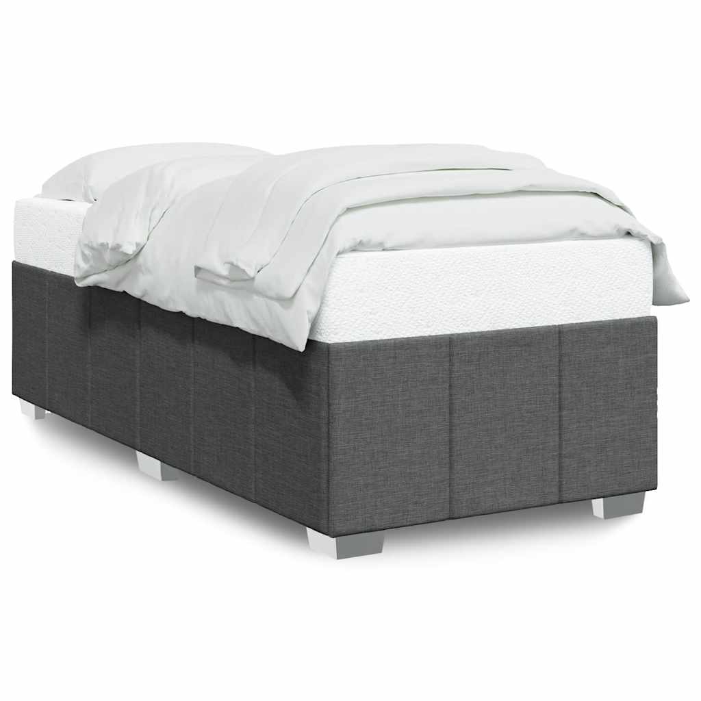 Bed Frame Dark Gray Polyester, Plywood, Engineered wood Twin XL