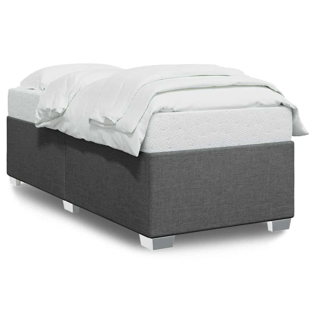 Bed Frame Dark Gray Polyester, Plywood, Engineered Wood Twin XL
