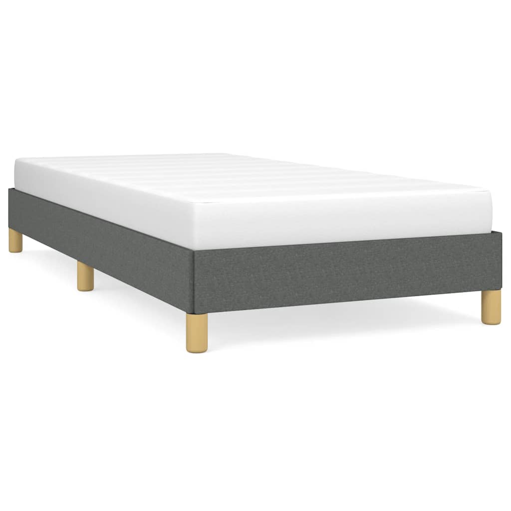 Bed Frame Dark Gray Polyester Twin Bed Frame Rectangular