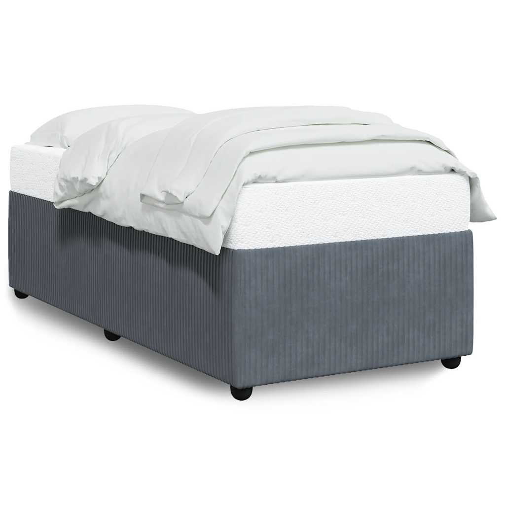 Bed Frame Dark Gray Velvet (100% polyester), plywood, engineered wood