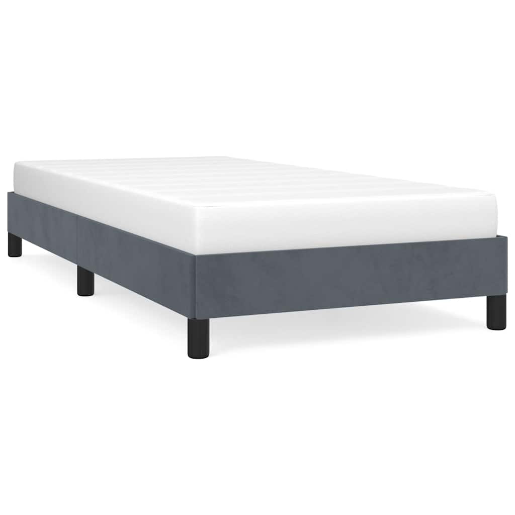 Bed Frame Dark Gray Velvet, Plywood, Engineered Wood Twin XL