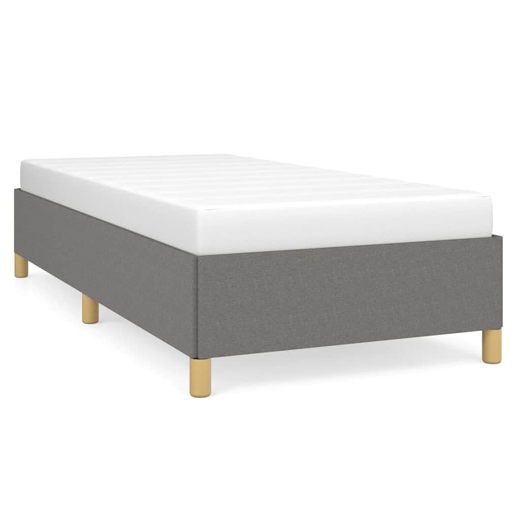 Bed Frame Dark grey 100% polyester, plywood, engineered wood Twin