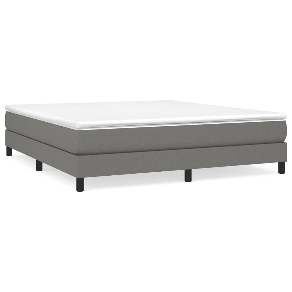 Bed Frame Dark Grey Fabric (100% polyester), plywood, engineered wood