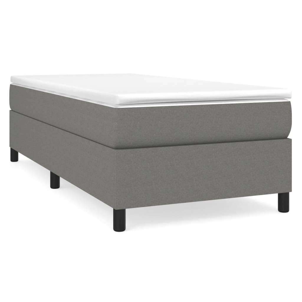 Bed Frame Dark Grey Fabric (100% polyester), plywood, engineered wood
