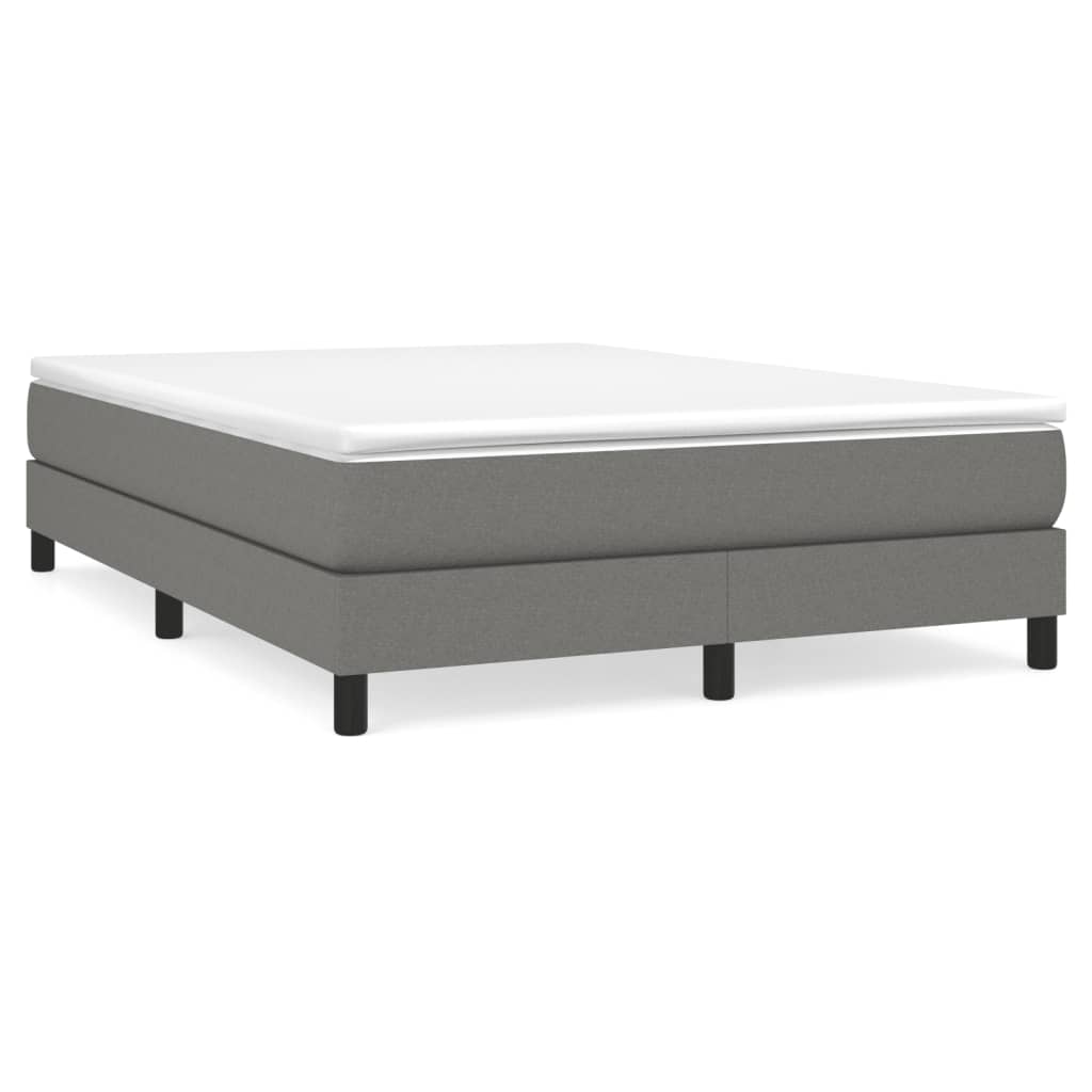 Bed Frame Dark Grey Polyester, Plywood, Engineered Wood Full