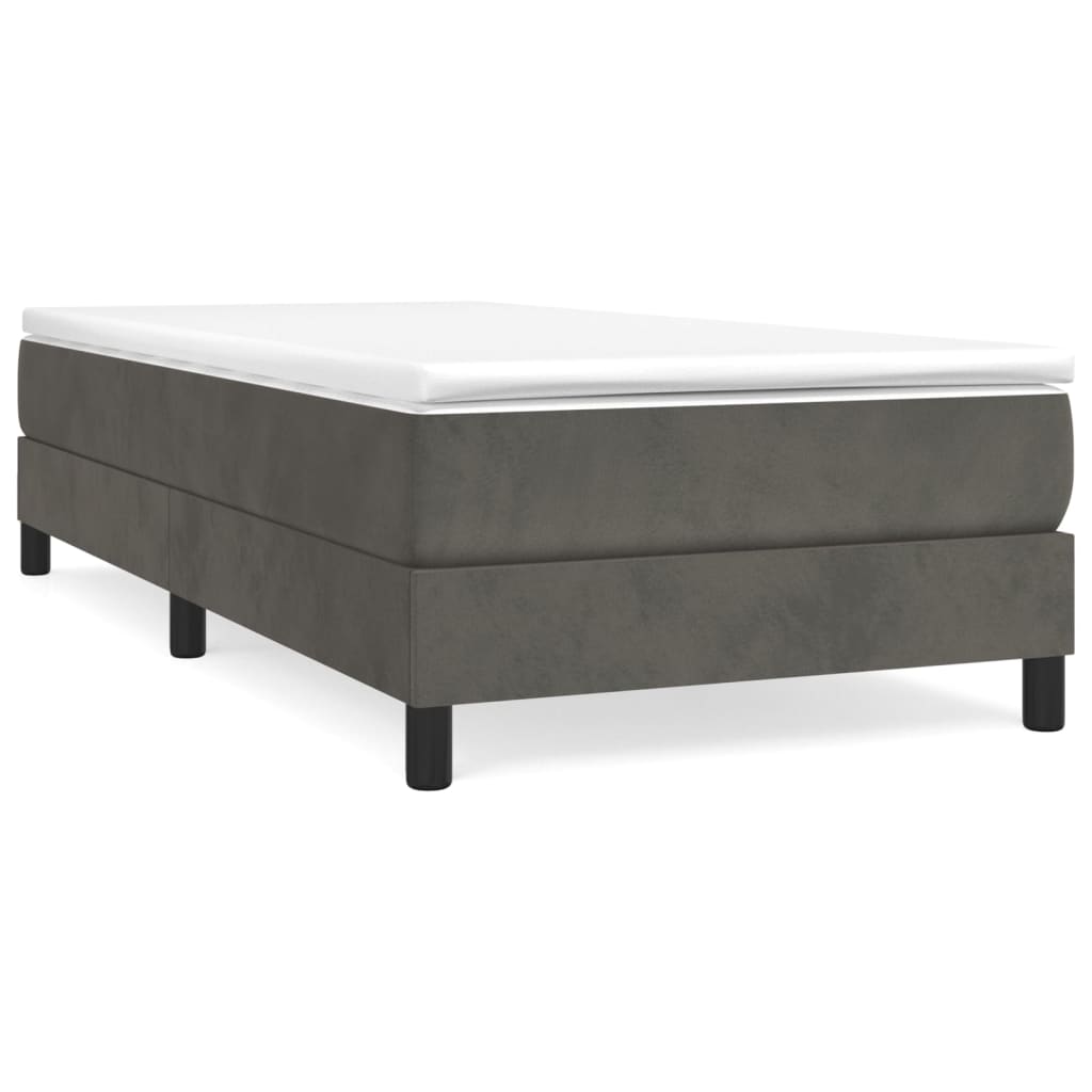 Bed Frame Dark Grey Velvet (100% polyester), plywood, engineered wood