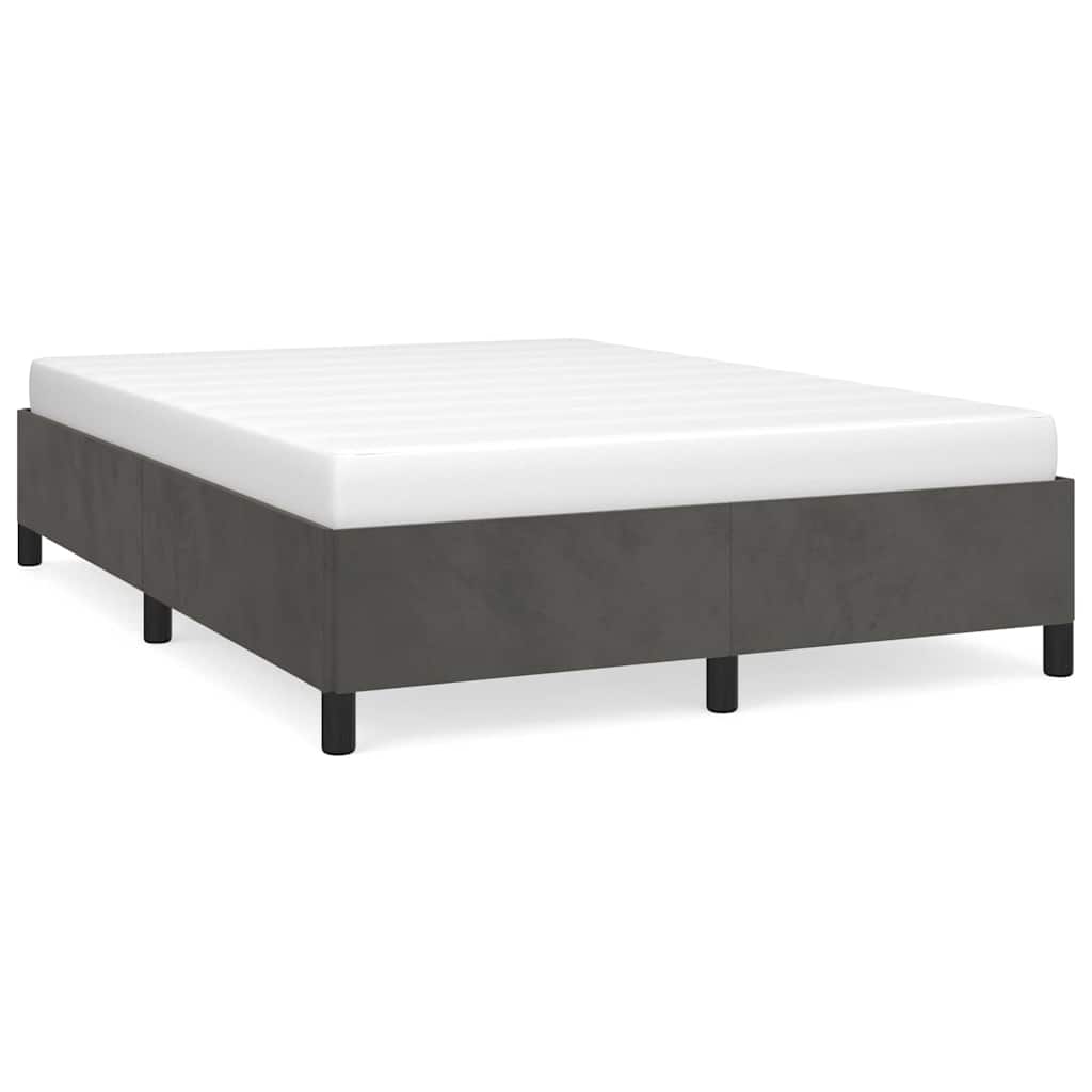 Bed Frame Dark Grey Velvet (100% polyester), Plywood, Engineered wood