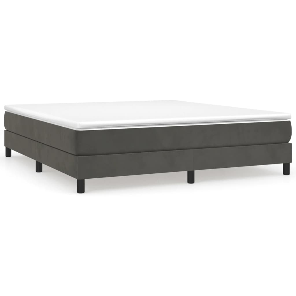 Bed Frame Dark grey Velvet (100% polyester), plywood, engineered wood