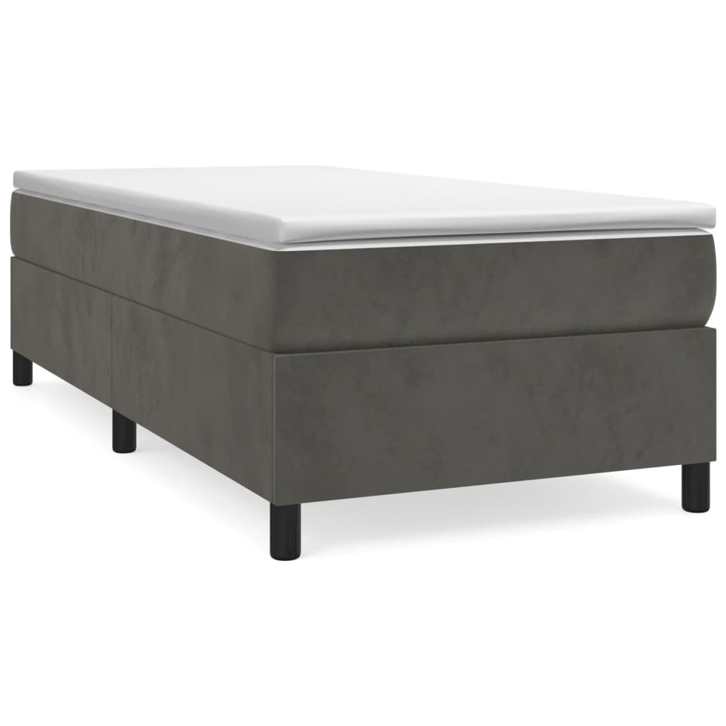 Bed Frame Dark Grey Velvet (100% polyester), Plywood, Engineered wood