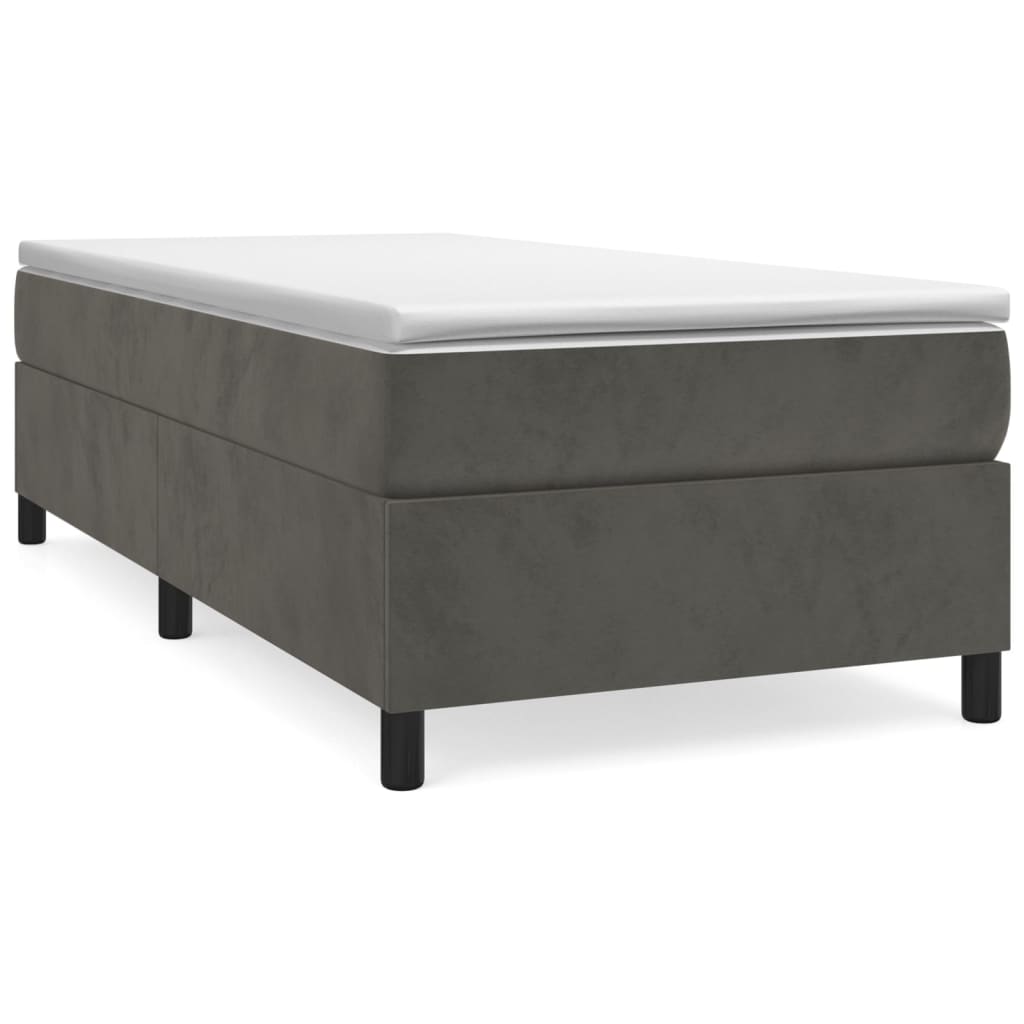 Bed Frame Dark Grey Velvet (100% polyester), Plywood, Engineered wood