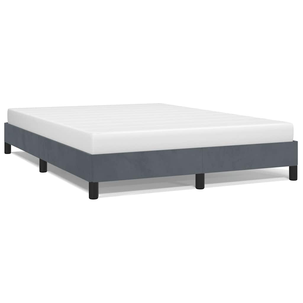 Bed Frame Dark Grey Velvet Full Size Durable Bed Frame
