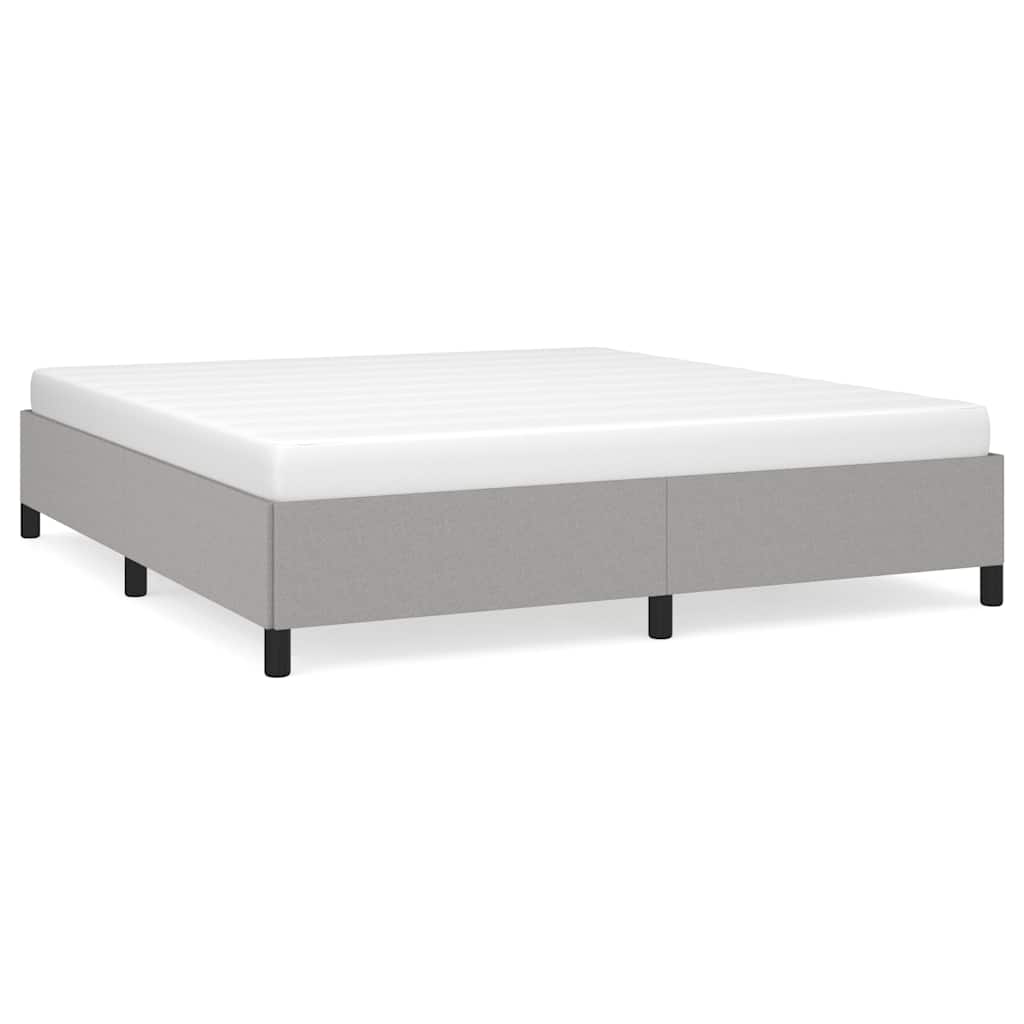 Bed Frame Light Gray 100% polyester fabric, plywood, engineered wood