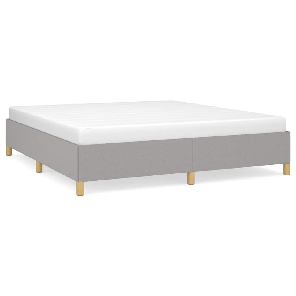 Bed Frame Light Gray Polyester California King Durable