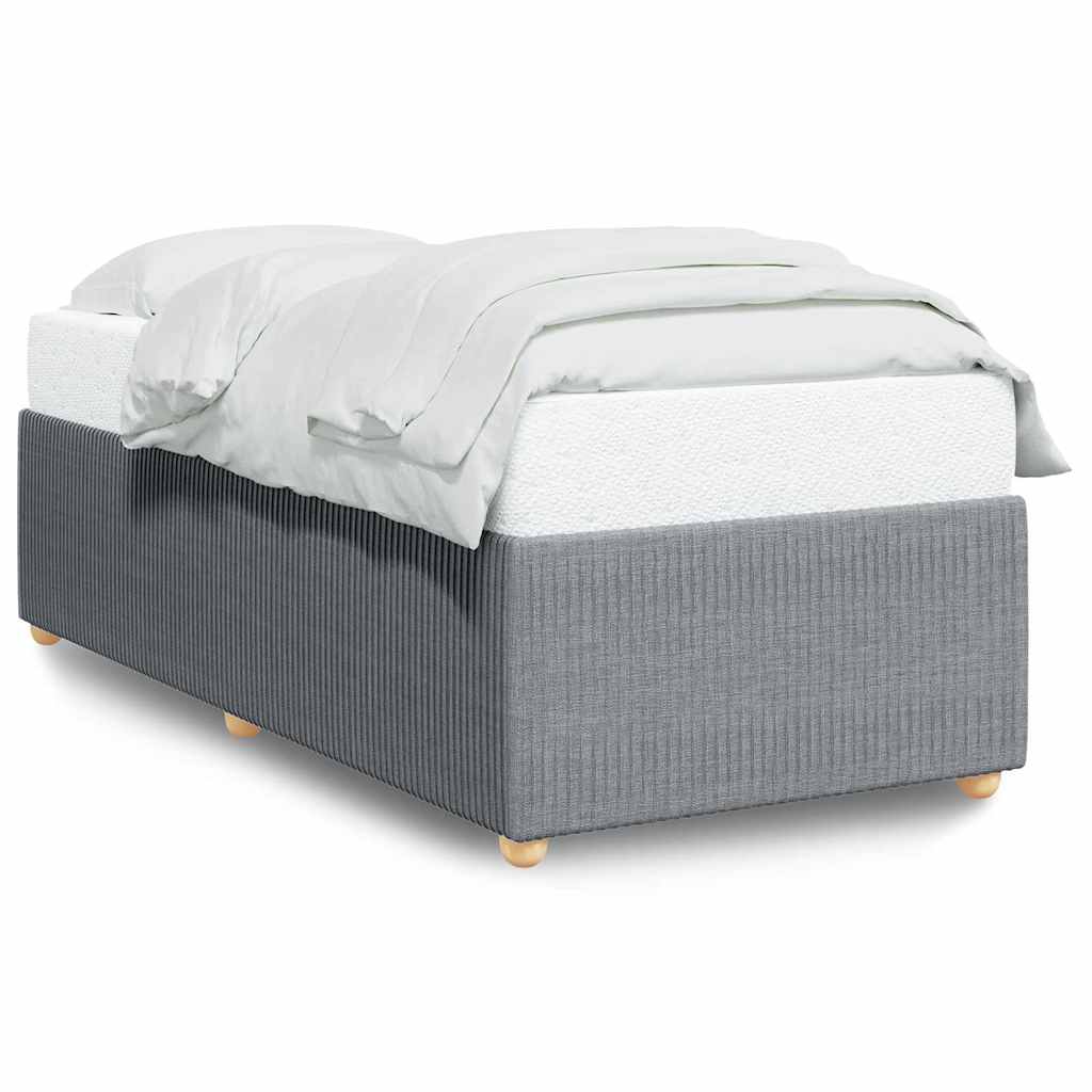Bed Frame Light Gray Polyester, plywood, engineered wood Twin