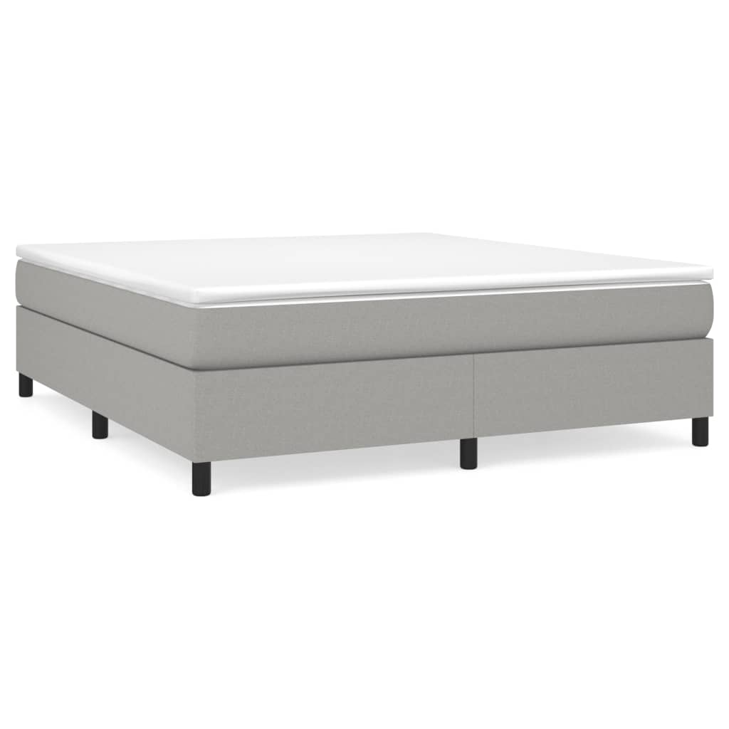 Bed Frame Light Grey 100% Polyester fabric, plywood, engineered wood